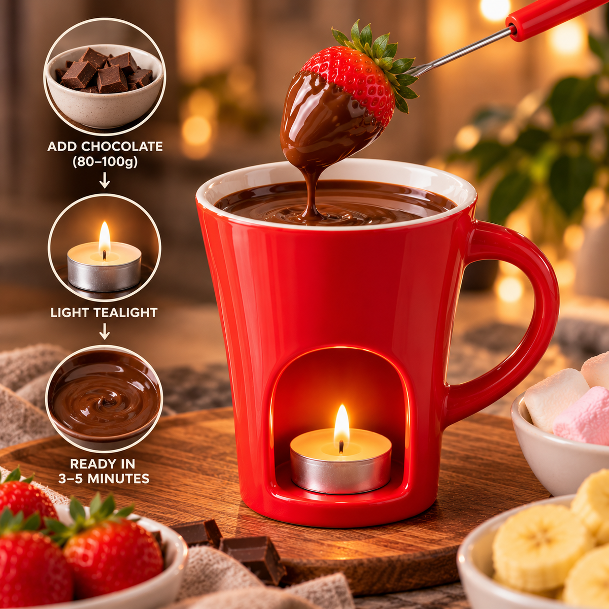 Chocolate Melting Mug Fondue Cup